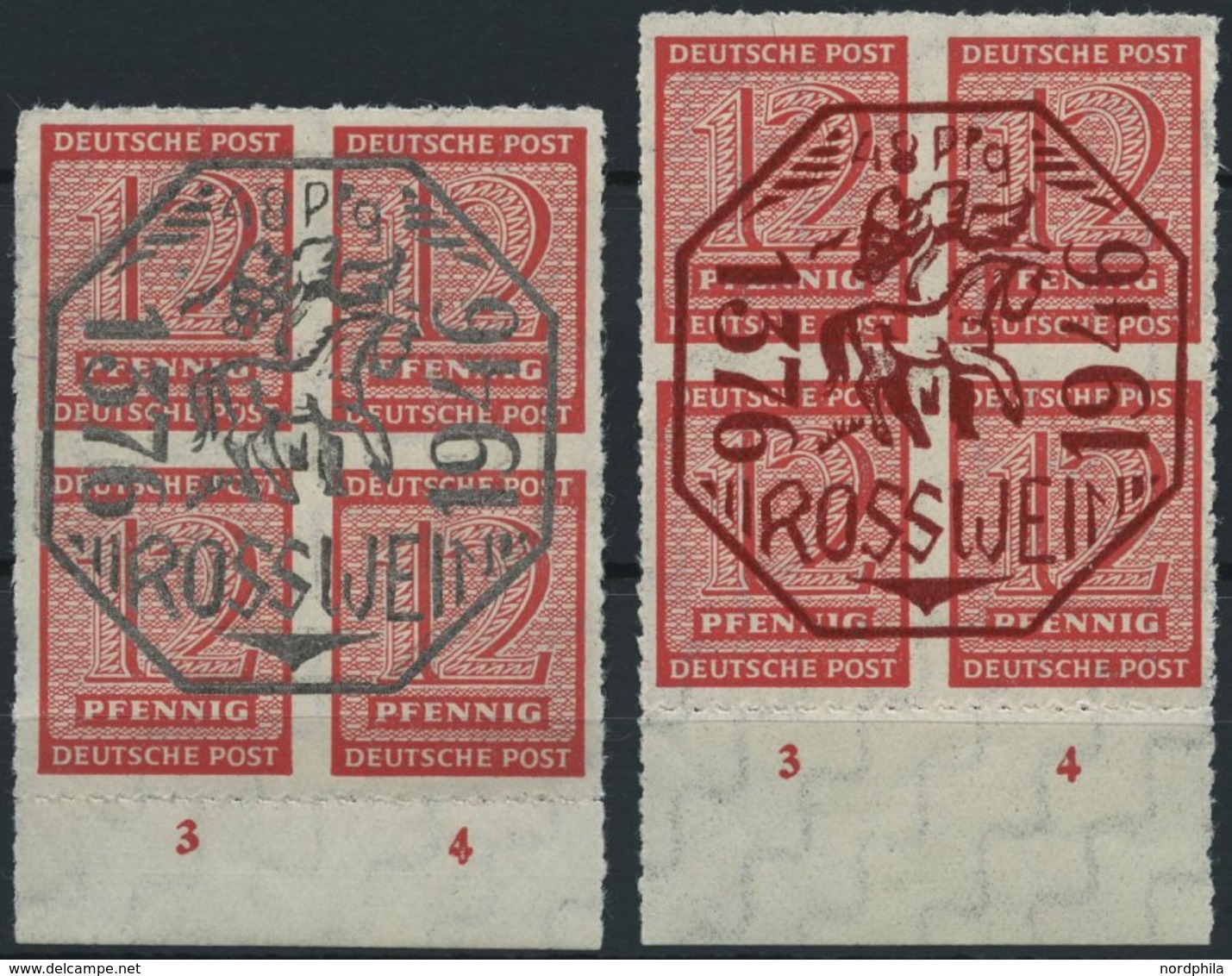 ROSSWEIN 1/2 **, 1946, 570 Jahre Roßwein, Pracht, Mi. 100.- - Privatpost