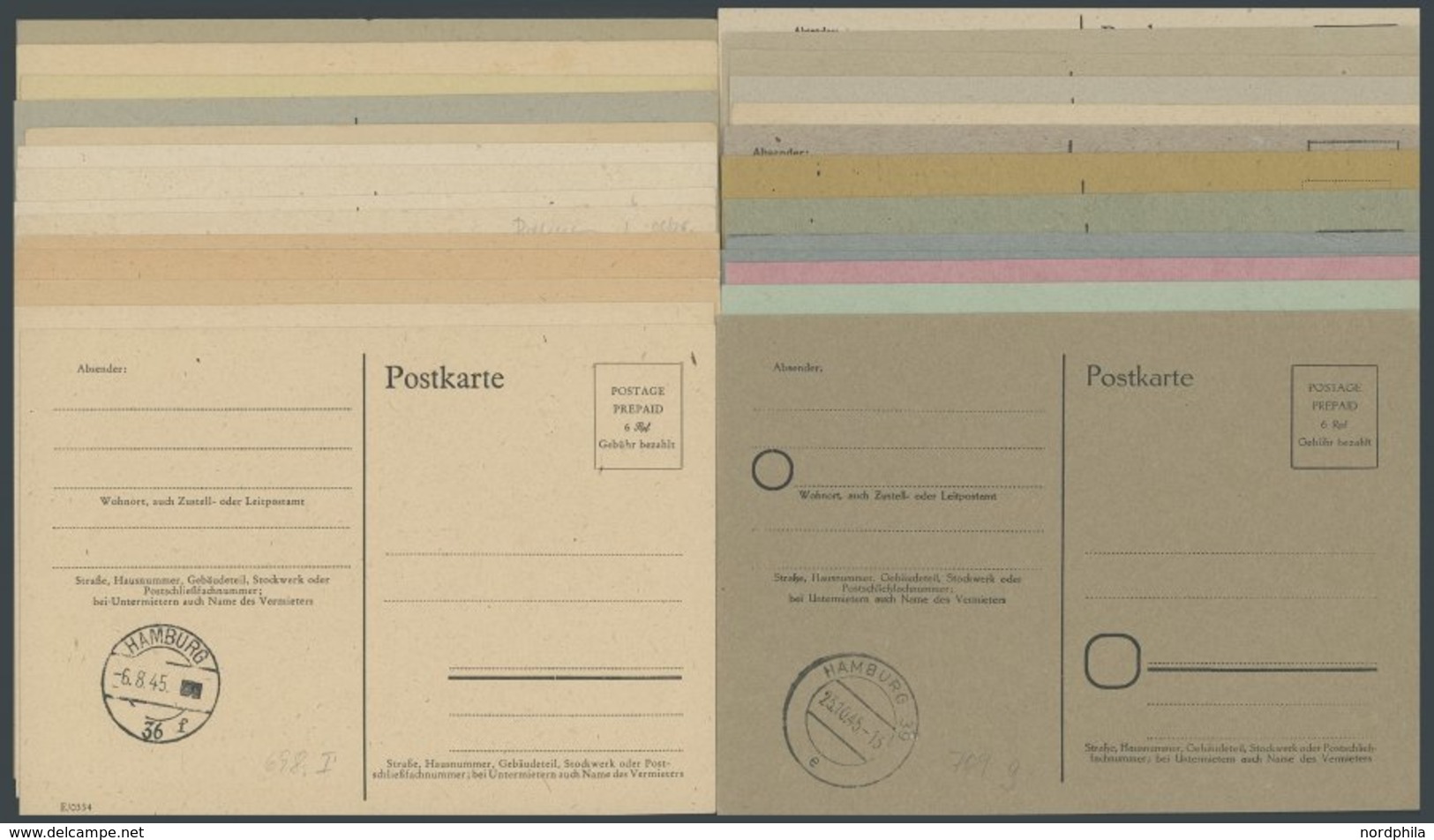 ALL. BES. AUFBRAUCHAUSGABEN 1945, 27 Meist Verschiedene Ungebrauchte Aufbrauchsausgaben Der Britischen Zone, Aus P 698-7 - Autres & Non Classés