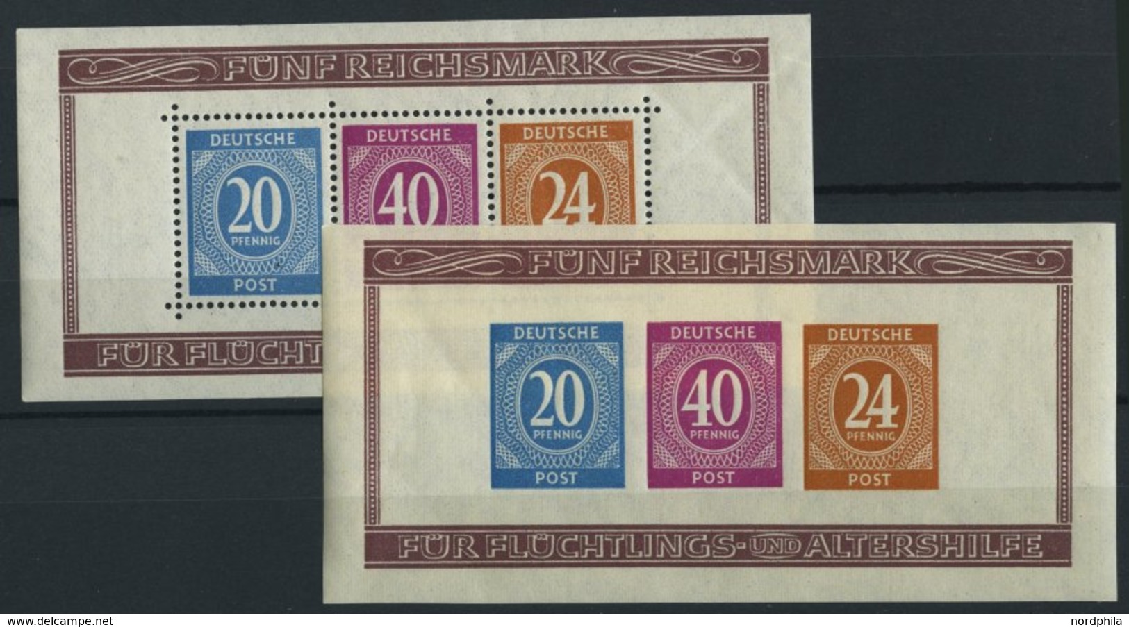ALLIIERTE BES. Bl. 12A/B **, 1946, Blockpaar Briefmarken-Ausstellung, Pracht, Mi. 120.- - Autres & Non Classés