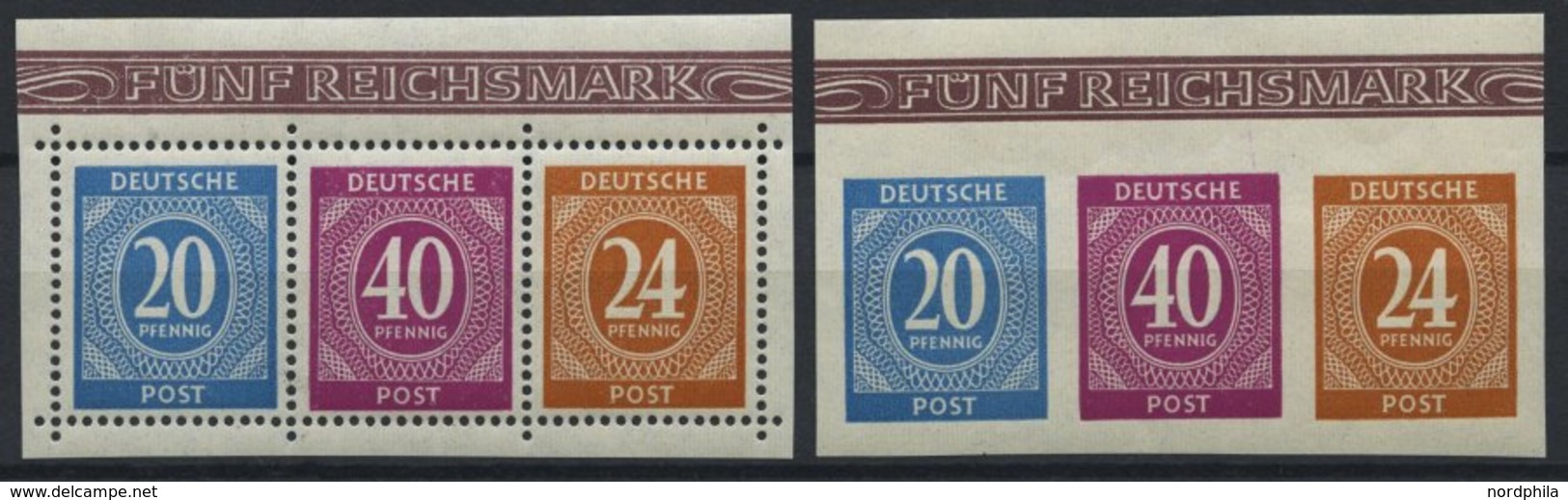 ALLIIERTE BES. 924-29A/B **, 1946, Briefmarken-Ausstellung, Beide Dreierstreifen, Pracht, Mi. 96.- - Otros & Sin Clasificación