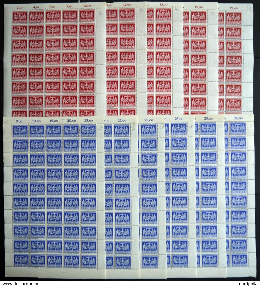 ALLIIERTE BES. 969/70 **, 1948, Exportmesse In Bogen (50): 24 Pf. 5 Bogen Und 50 Pf. 6 Bogen, Postfrisch, Pracht, Mi. 27 - Sonstige & Ohne Zuordnung