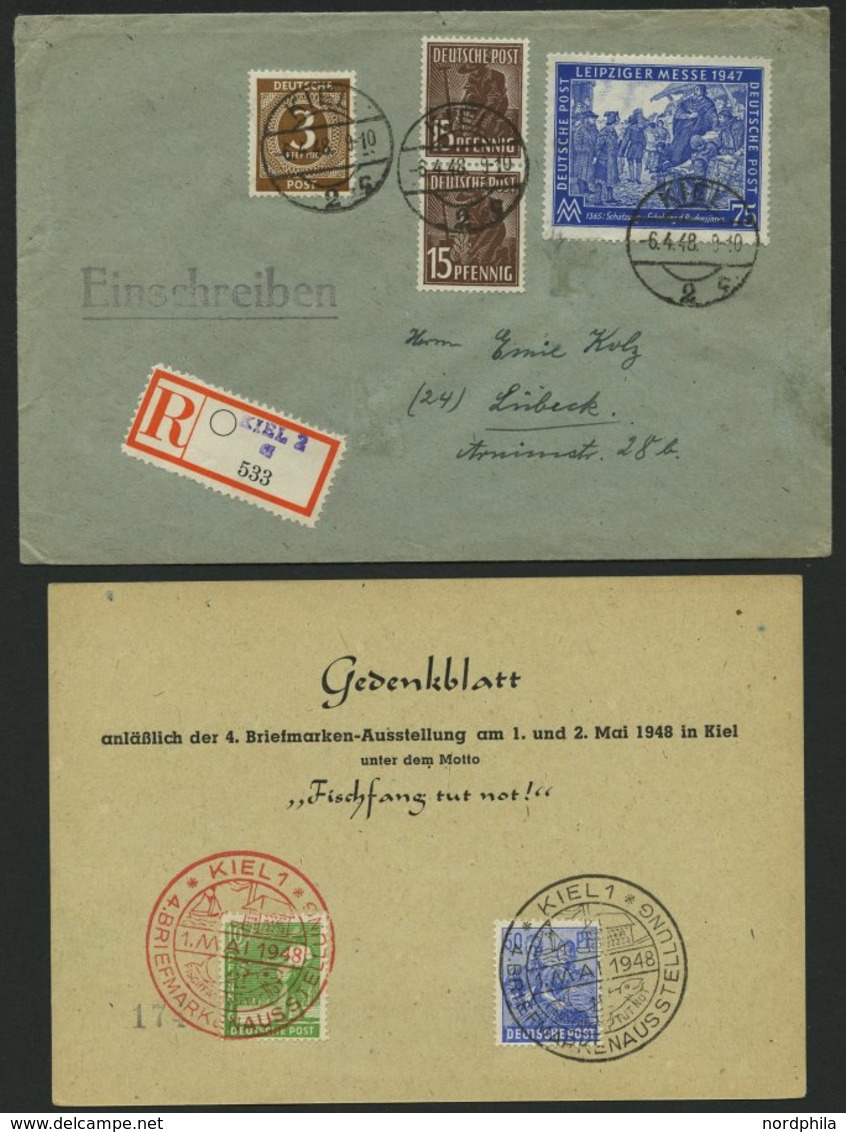 ALLIIERTE BES. 1945-49, Partie Von 85 Belegen Aus KIEL, Dabei Auch Ganzsachen, Sonderstempel Und Einige Besonderheiten,  - Other & Unclassified