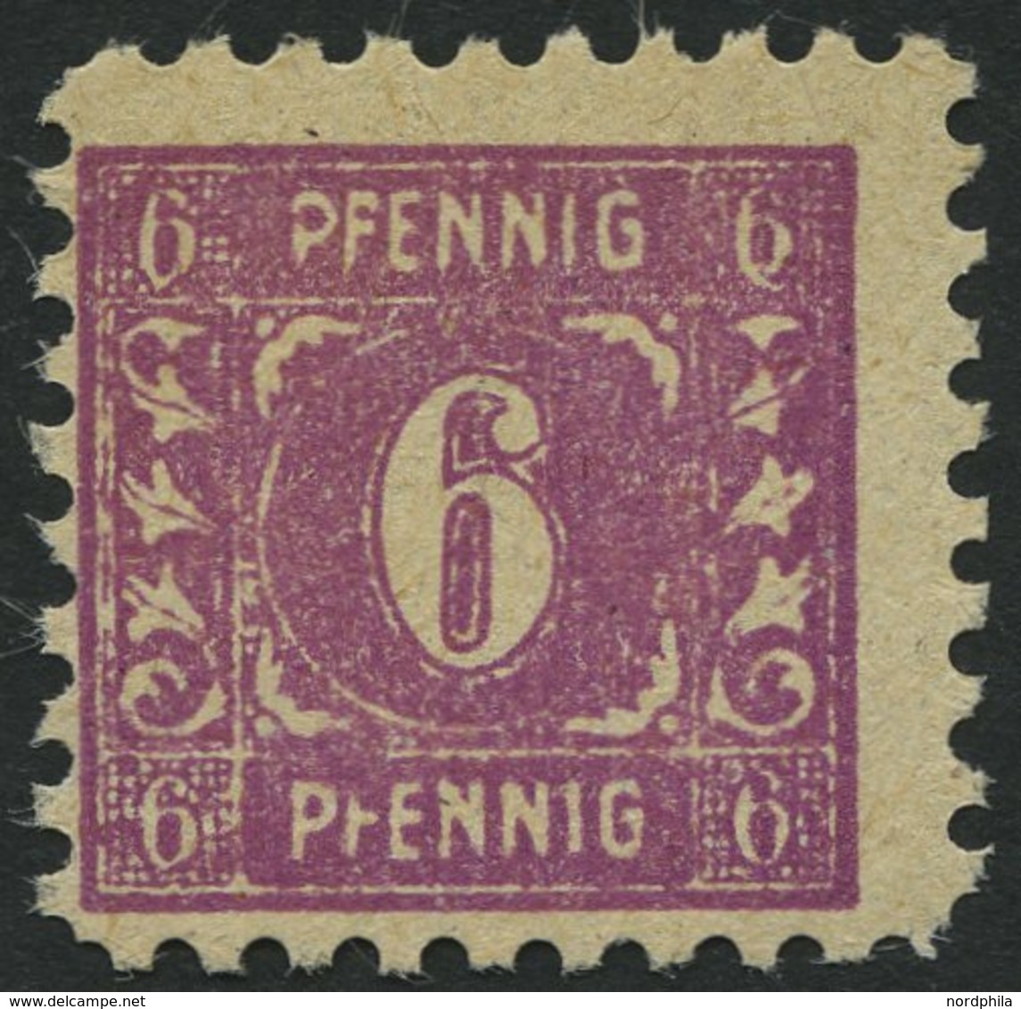 MECKLENBURG-VORPOMMERN 9bXXXV **, 1946, 6 Pf. Dunkelpurpur Mit Abart Große Weiße Cedille Unten An 6 Im Oberen Rechten We - Otros & Sin Clasificación