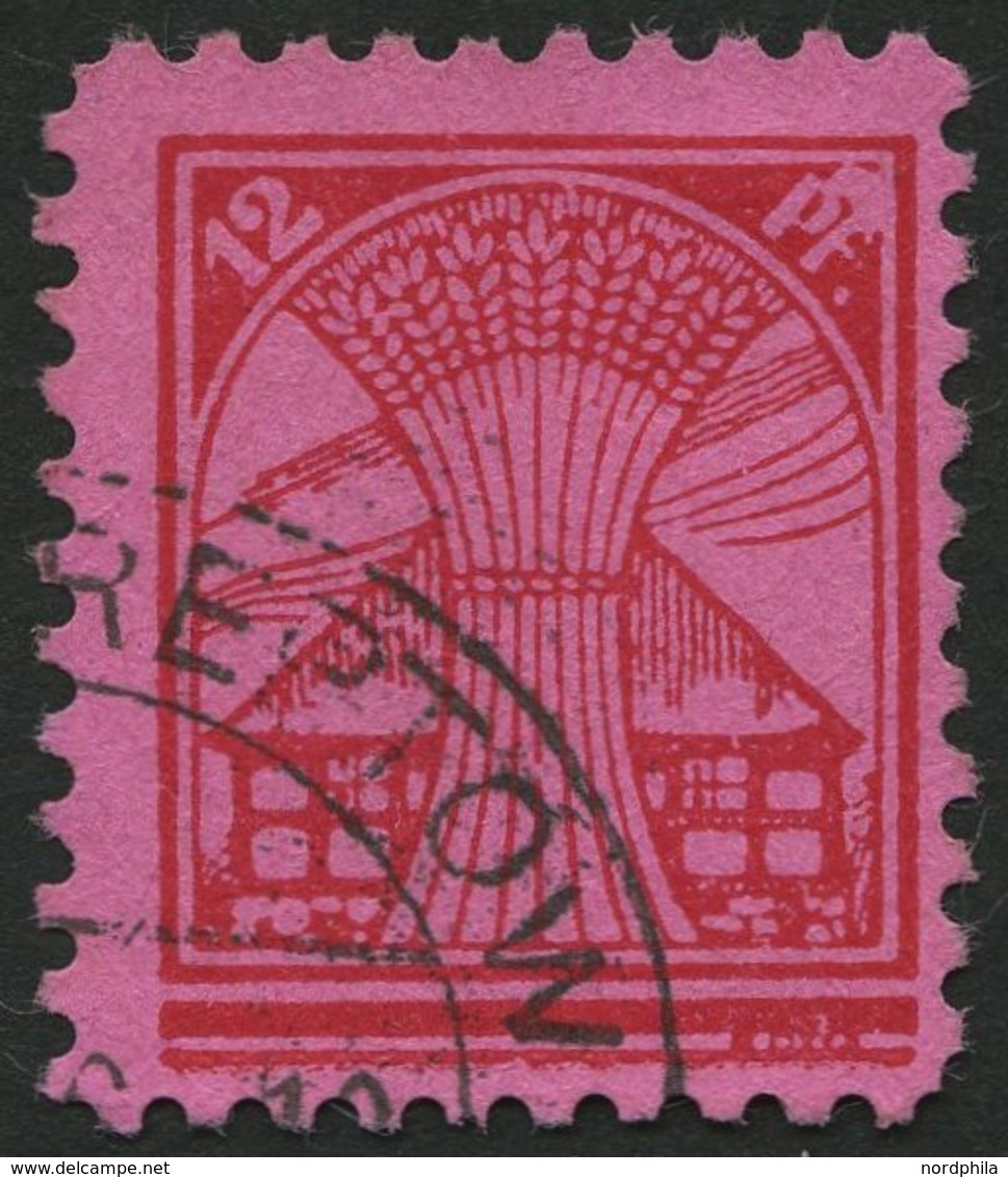 MECKLENBURG-VORPOMMERN 19y O, 1946, 12 Pf. Dunkelrosarot Auf Lebhaftlilarosa, Pracht, Gepr. Kramp, Mi. 55.- - Other & Unclassified