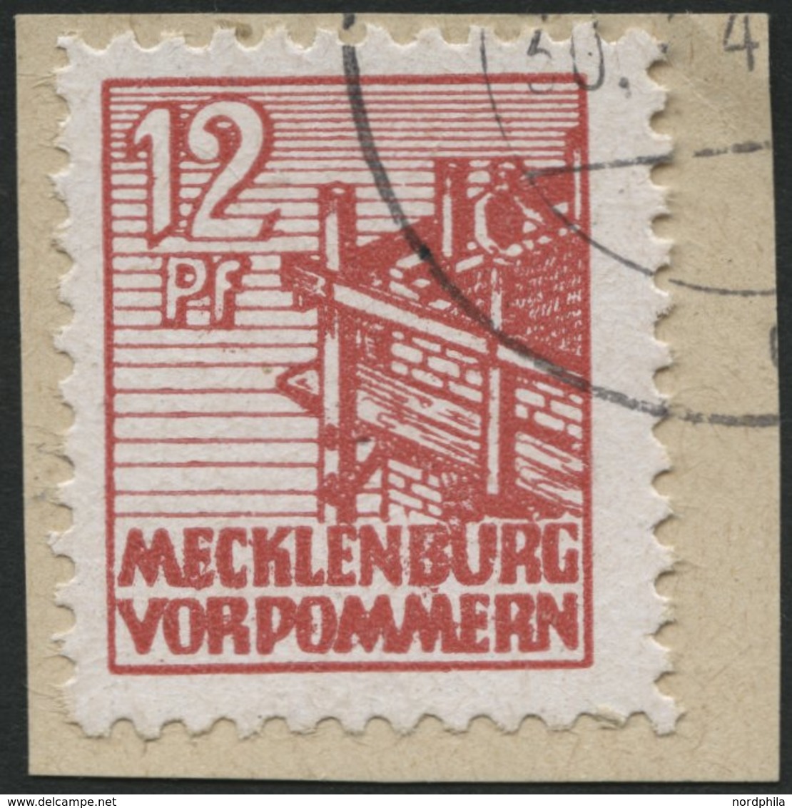 MECKLENBURG-VORPOMMERN 36xc BrfStk, 1946, 12 Pf. Lebhaftbraunrot, Kreidepapier, Nicht Prüfbarer Eckstempel, Prachtbriefs - Autres & Non Classés