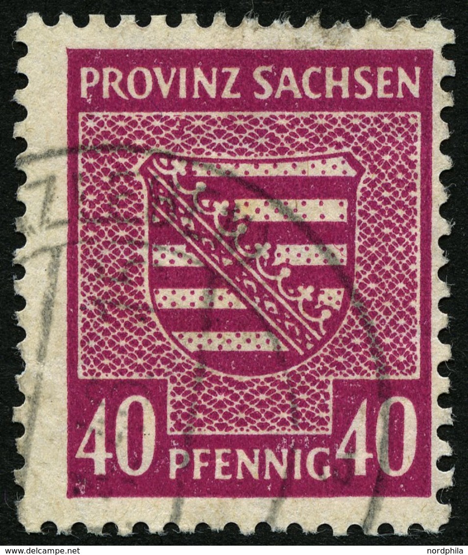 PROVINZ SACHSEN 84Xa O, 1945, 40 Pf. Dunkellilarosa, Wz. 1X, Pracht, Kurzbefund Schulz, Mi. 100.- - Other & Unclassified