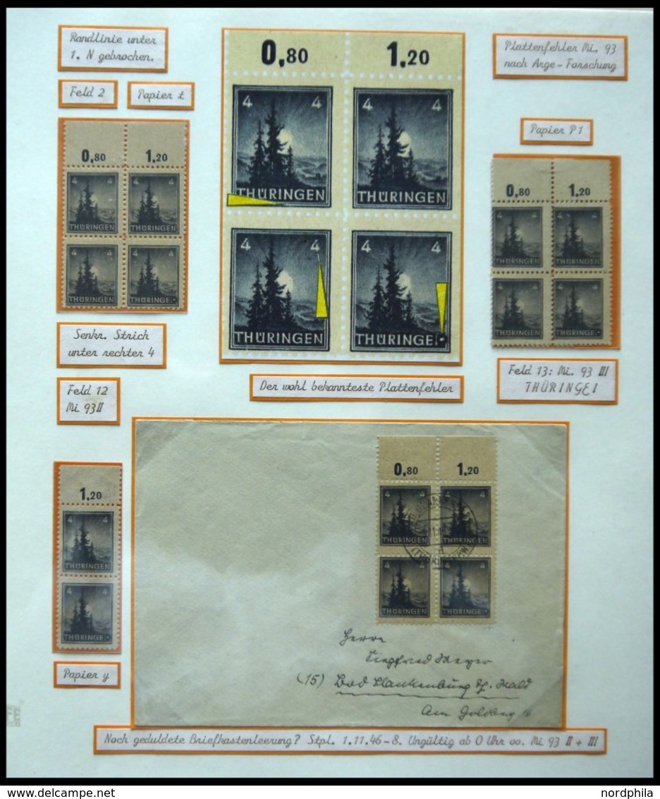 THÜRINGEN 92/3 **,o,Brief,* , Ausstellungssammlung 3 Und 4 Pf. Tannen Im Thüringer Wald, Spezialisiert Nach Papieren, Fa - Autres & Non Classés