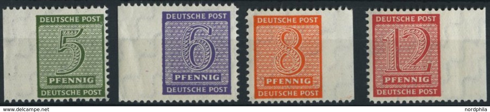 WEST-SACHSEN 116-19BX **, 1945, Roßwein, Gezähnt L 111/4-111/2, Wz. 1X, Je Mit Ungezähntem Seitenrand, Prachtsatz, Gepr. - Otros & Sin Clasificación