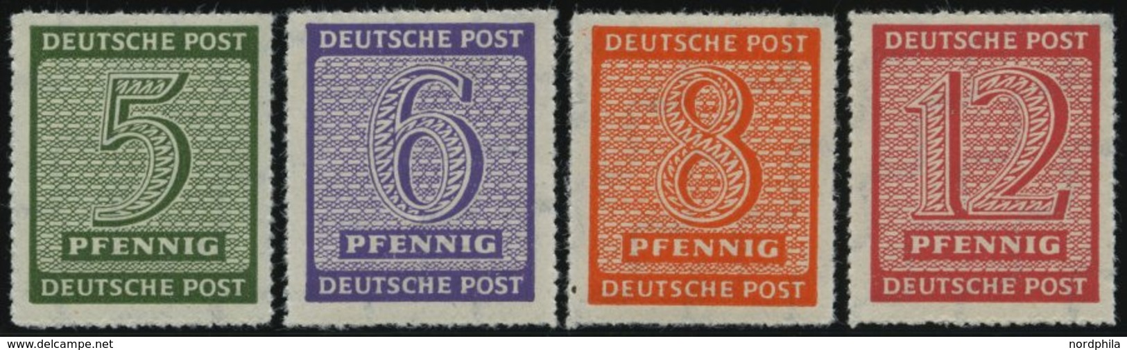 WEST-SACHSEN 116-19DX **, 1945, Roßwein, Durchstochen 16, Wz. X, Prachtsatz, Gepr. Ströh, Mi. 100.- - Autres & Non Classés