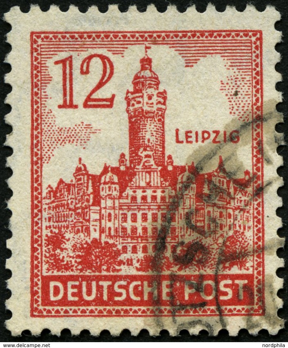 WEST-SACHSEN 155X O, 1946, 12 Pf. Abschiedsserie, Wz. 1X, Stempel MATSCHE, üblich Gezähnt, Pracht Gepr. Zierer, Mi. 700. - Autres & Non Classés