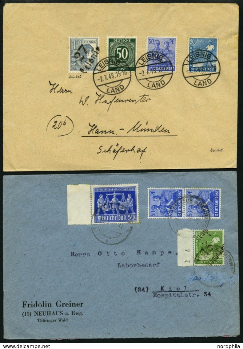 ALLGEMEINE-AUSGABEN Brief , 1948, 13 Verschiedene Briefe Mit Mischfrankaturen, Mit Zehnfach- Und Bezirksstempelfrankatur - Other & Unclassified