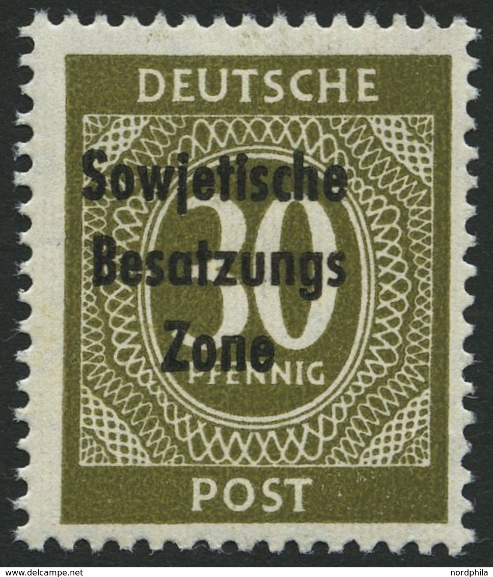 ALLGEMEINE-AUSGABEN 208b **, 1948, 30 Pf. Grauoliv, Pracht, Gepr. Paul, Mi. 100.- - Autres & Non Classés