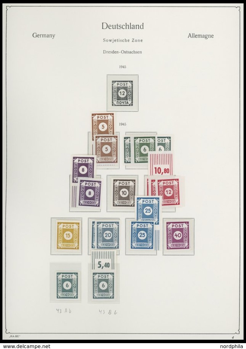 SAMMLUNGEN, LOTS **, postfrische Sammlung SBZ mit vielen guten mittleren Werten und Blocks sowie einigen Besonderheiten 