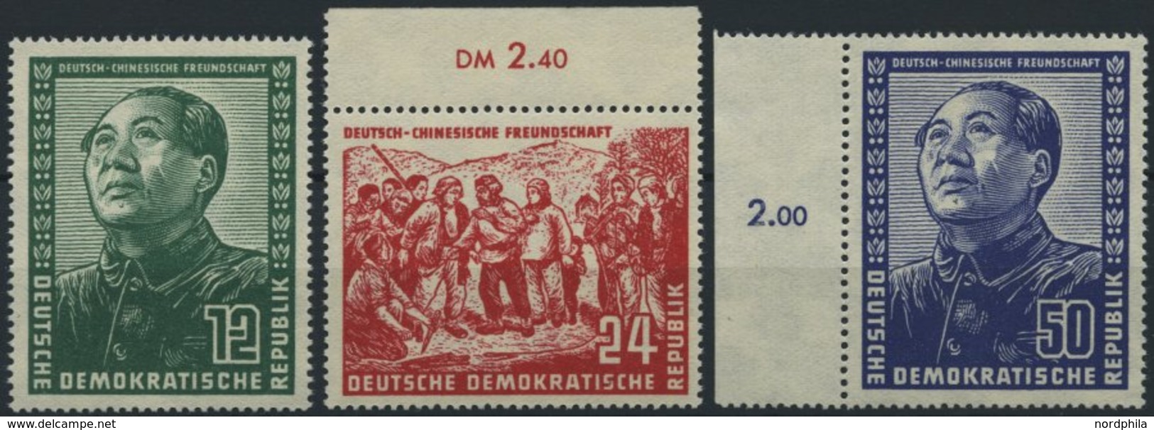 DDR 286-88 **, 1951, Chinesen, Prachtsatz, Mi. 300.- - Used Stamps