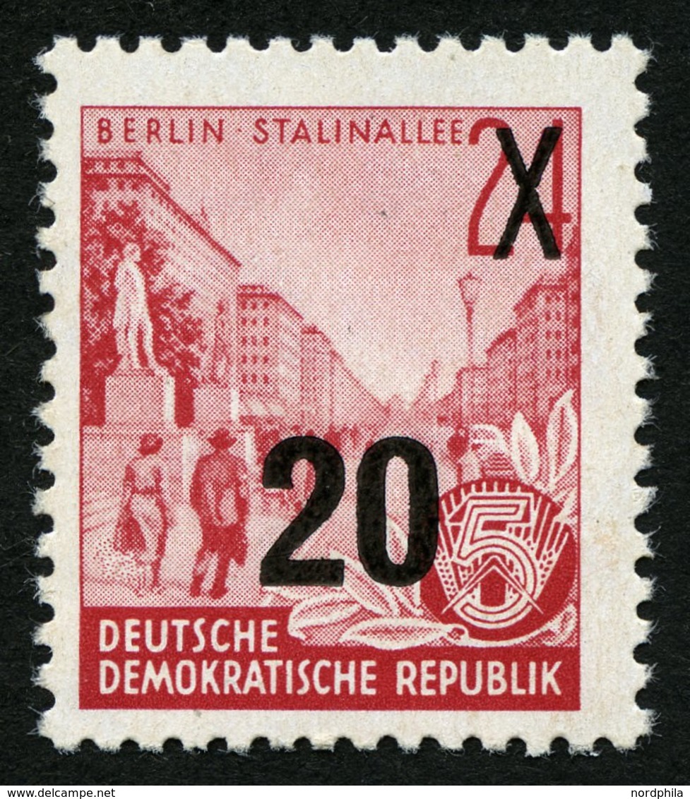 DDR 439aIIgXI **, 1954, 20 Auf 24 Pf. Bräunlichkarmin, Auf Urmarke, Offsetdruck, Pracht, R!, Gepr. Dietrich Und Fotoatte - Oblitérés