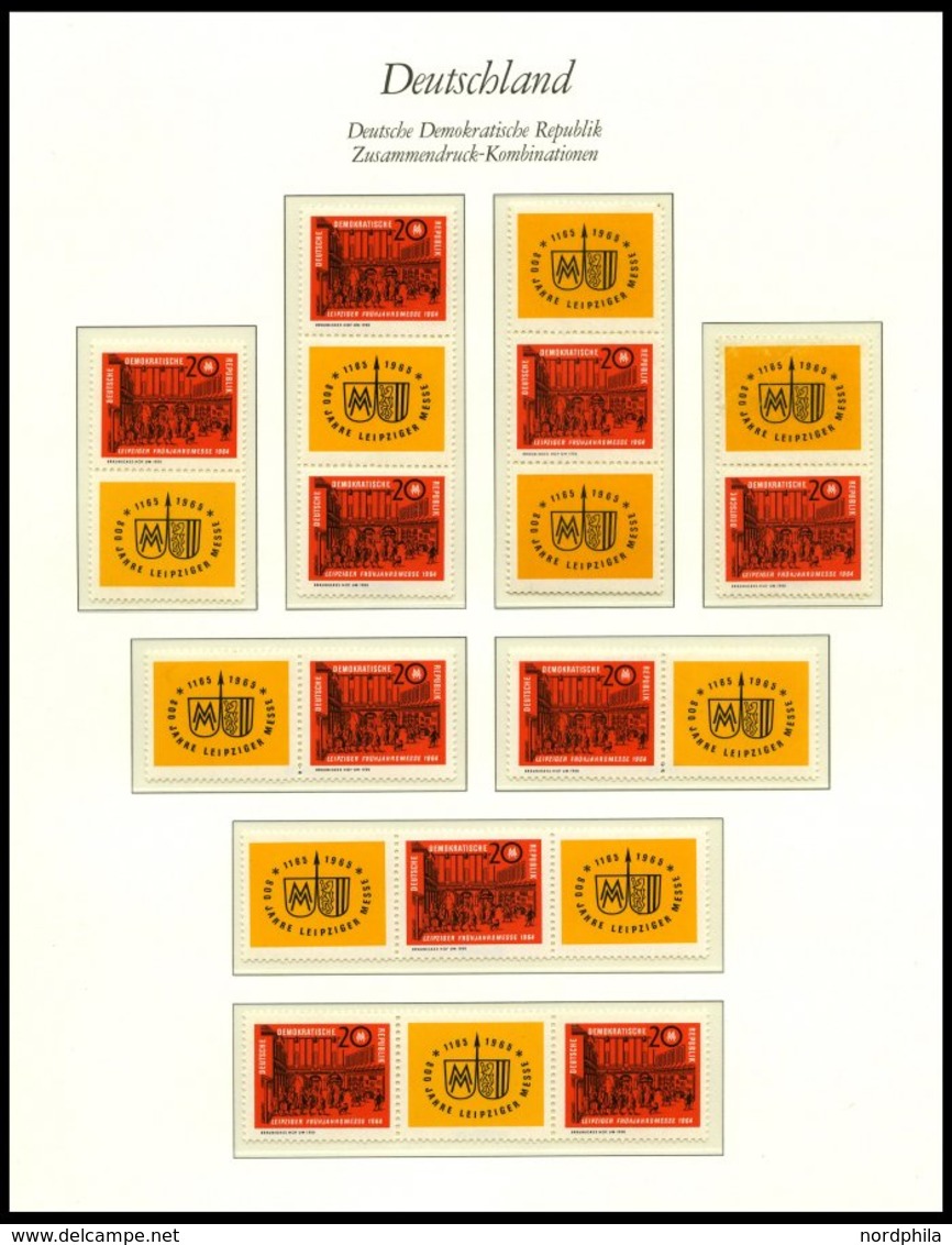 DDR 1012/3 **, 1964, Leipziger Frühlingsmesse, Alle 16 Zusammendrucke Komplett (W Zd 118-125 Und S Zd 44-51), Pracht, Mi - Oblitérés