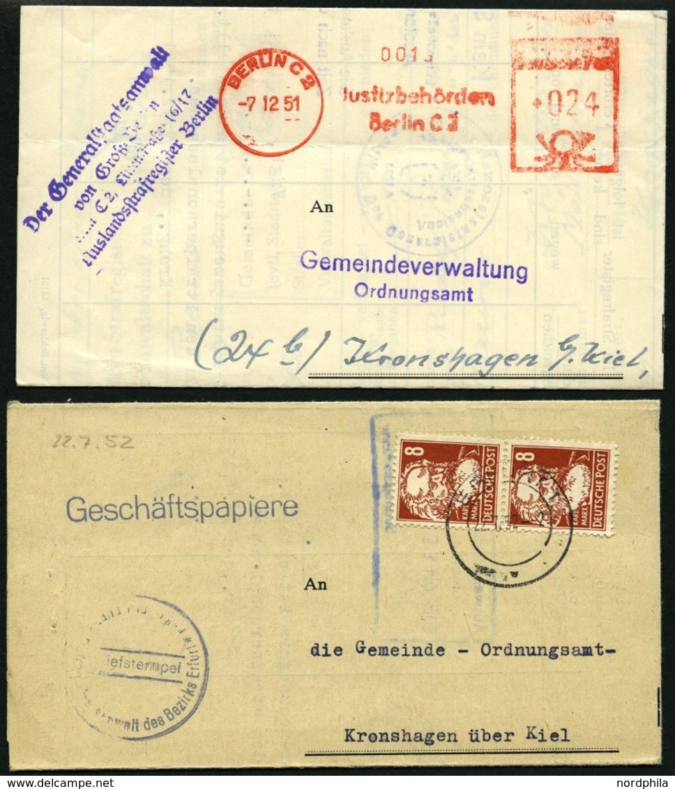 DIENSTMARKEN A Vorläufer: 1948 - Ca. 1956, Interessante Partie Von über 100 Belegen Behördenpost, Fundgrube, Besichtigen - Sonstige & Ohne Zuordnung