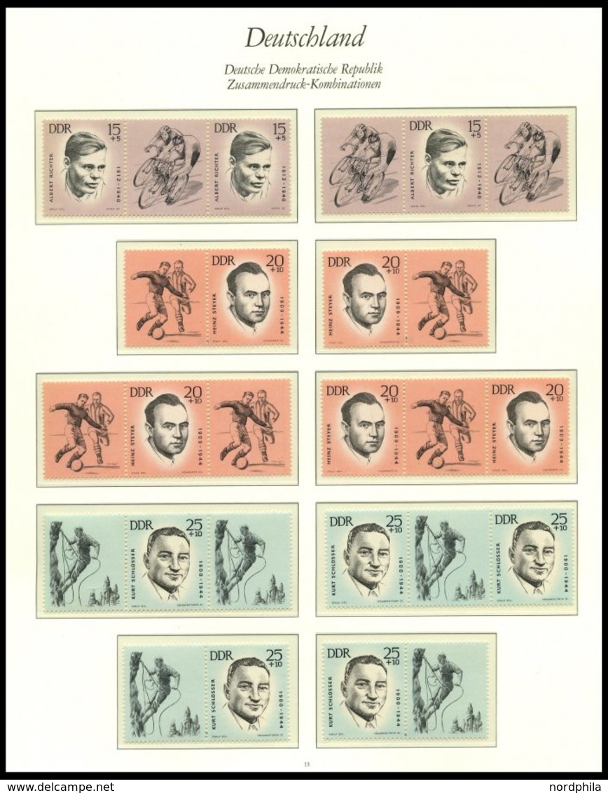 ZUSAMMENDRUCKE **, Postfrische Sammlung Zusammendrucke DDR Von 1959-90 In 3 Borek Falzlosalben Mit Guten Mittleren Ausga - Se-Tenant