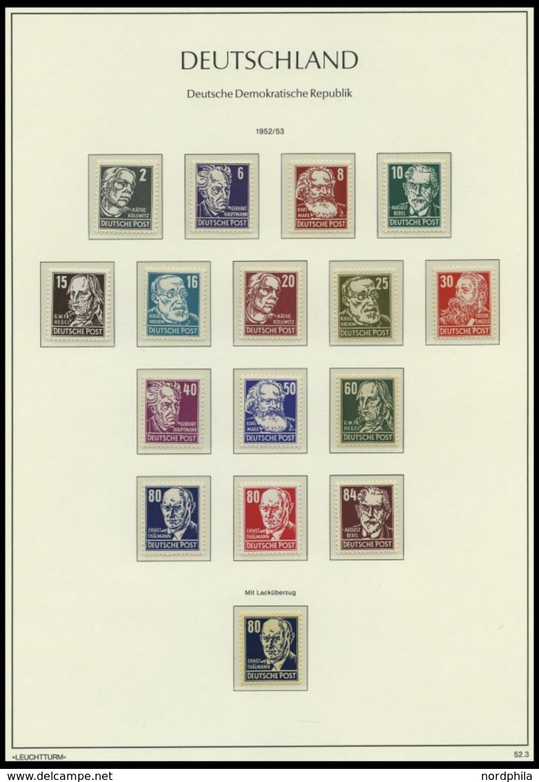 SAMMLUNGEN **, 1949-1990, Komplette Postfrische Sammlung DDR In 3 Leuchtturm Falzlosalben, Prachterhaltung - Colecciones