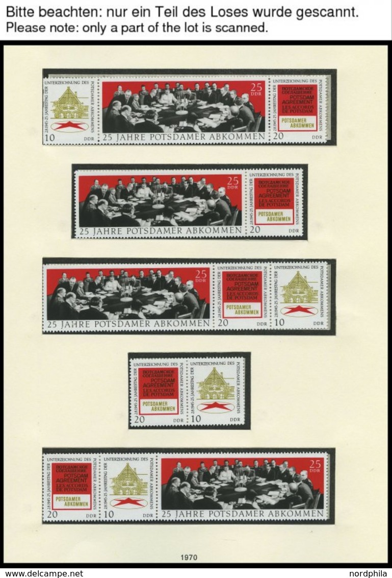 SAMMLUNGEN **, Komplette Postfrische Teilsammlung DDR Von 1969-72 Im SAFE Falzlosalbum, Dazu Diverse Zusammendrucke, Pra - Collections