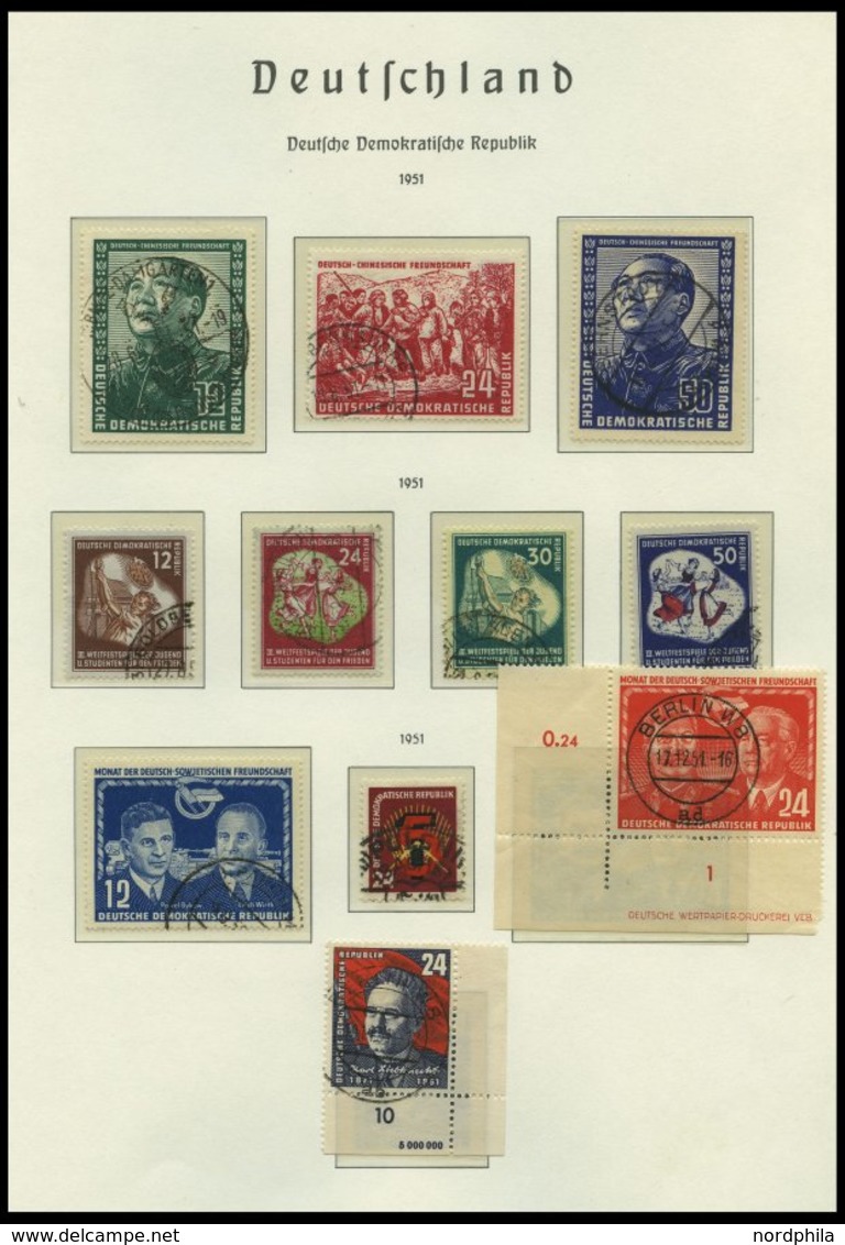 SAMMLUNGEN O, Von 1949-66 Gestempelte Sammlung DDR, Die Marxblocks Nur Gezähnt Vorhanden, Sonst Bis Auf Mi.Nr. 334 Und 3 - Sammlungen