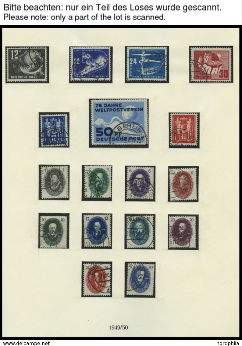 SAMMLUNGEN O, BRIEF, überkomplette Sauber Gestempelte Sammlung DDR Von 1949-65 Mit Einigen Besonderheiten, U.a. Mi.Nr. 3 - Collections