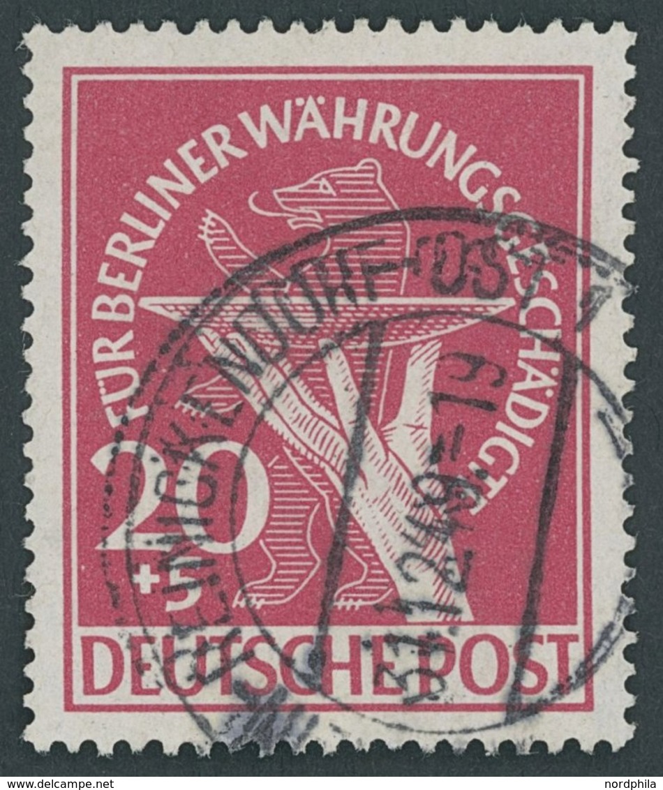 BERLIN 69 O, 1949, 20 Pf. Währungsgeschädigte, Pracht, Gepr. D. Schlegel, Mi. 190.- - Autres & Non Classés