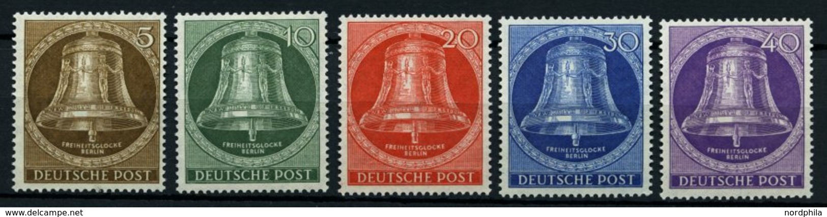 BERLIN 101-05 **, 1953, Glocke Mitte, Prachtsatz, Mi. 80.- - Autres & Non Classés