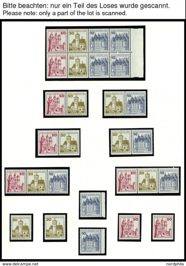 ZUSAMMENDRUCKE W 61-82 **, 1977-82, Burgen Und Schlösser, überkomplett, Dazu H-Blatt 18 Und 19 Sowie Einige Markenheftch - Zusammendrucke