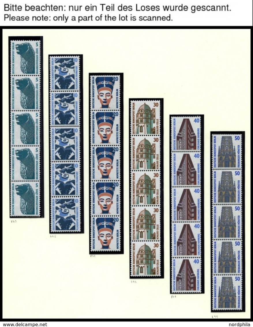 ROLLENMARKEN 793-874R **, 1987-90, Sehenswürdigkeiten Komplett In 5er-Streifen, Pracht, Mi. 275.- - Rollo De Sellos