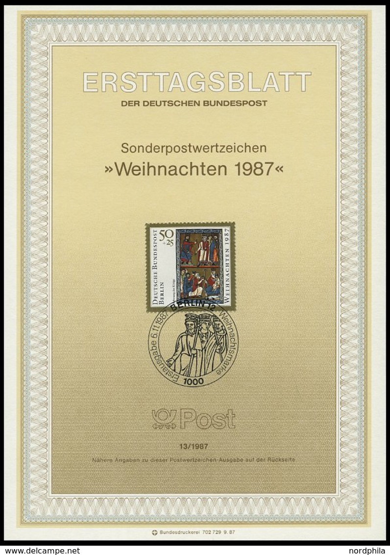 ERSTTAGSBLÄTTER 772-97 BrfStk, 1987, Kompletter Jahrgang, ETB 1 - 13/87, Pracht - Autres & Non Classés