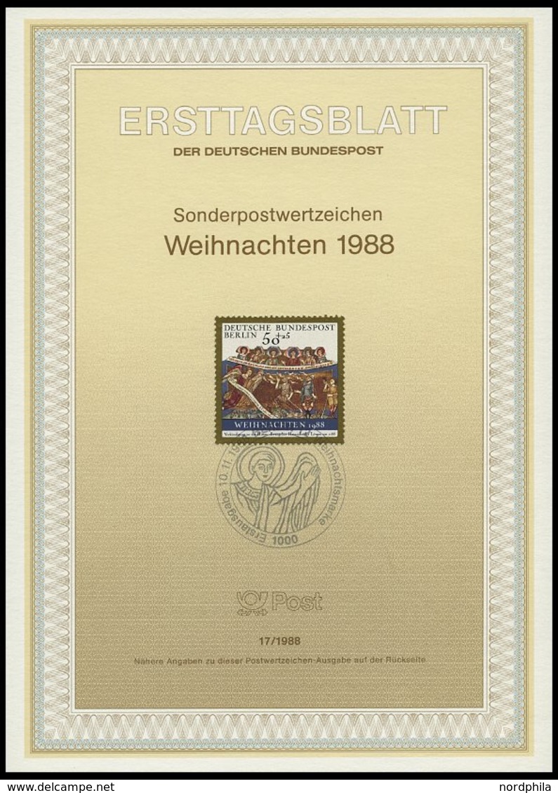 ERSTTAGSBLÄTTER 798-829 BrfStk, 1988, Kompletter Jahrgang, ETB 1 - 17/88, Pracht - Other & Unclassified