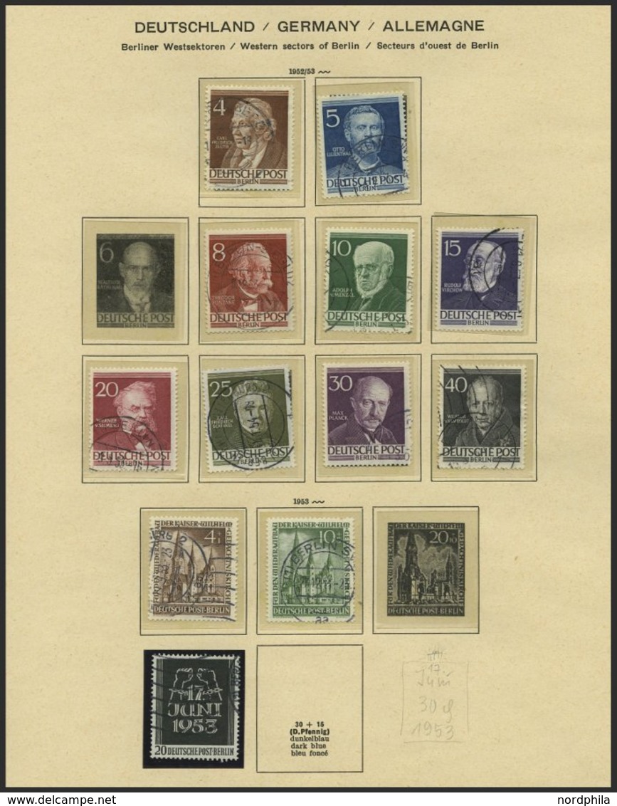 SAMMLUNGEN O, **, 1948-67, Sammlungsteil Auf Falzlosseiten, Zuerst Gestempelt Gesammelt, Später Postfrisch, U.a. Mit Mi. - Collections