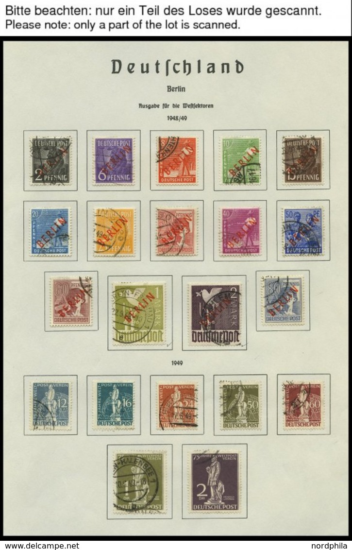 SAMMLUNGEN O, Gestempelte Sammlung Berlin Von 1948-90 Im Leuchtturm Falzlosalbum, Komplett Bis Auf Schwarzaufdruck Und B - Colecciones