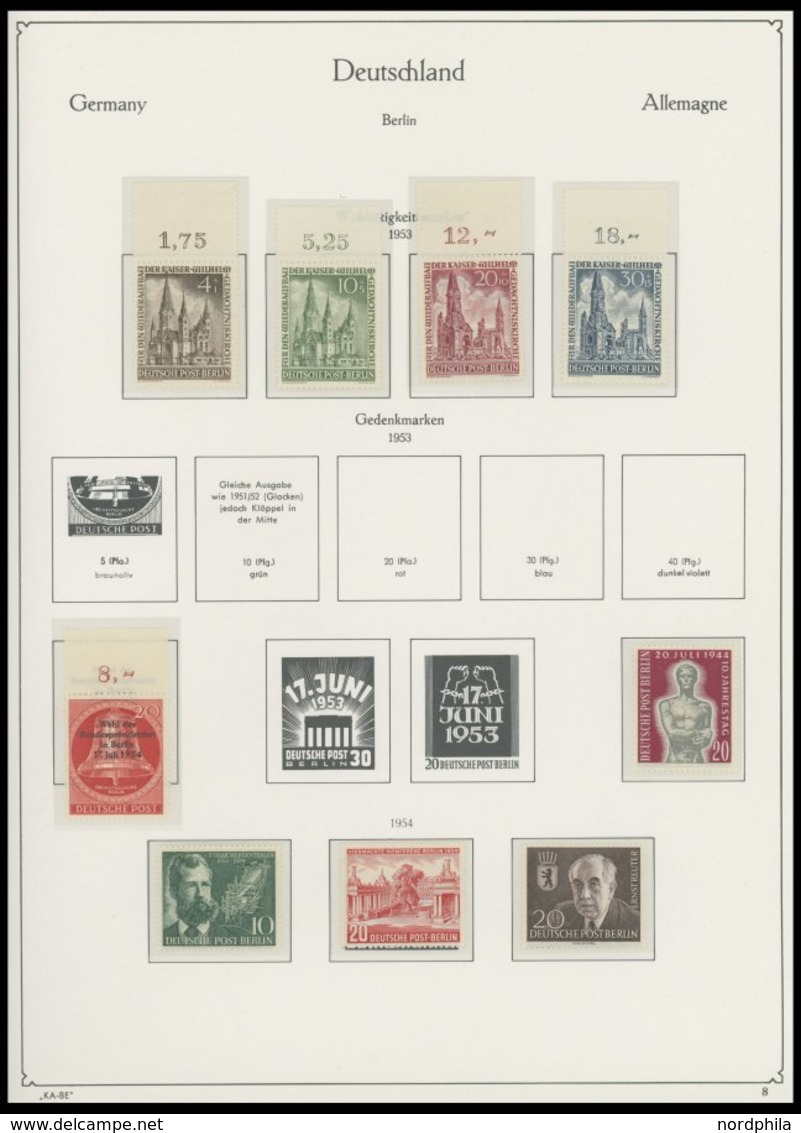 SAMMLUNGEN **,Brief,o , Postfrische Sammlung Berlin Von 1951-89 In 2 KA-BE Alben (Text Ab 1948), Ab 1957 Fast Komplett,  - Colecciones
