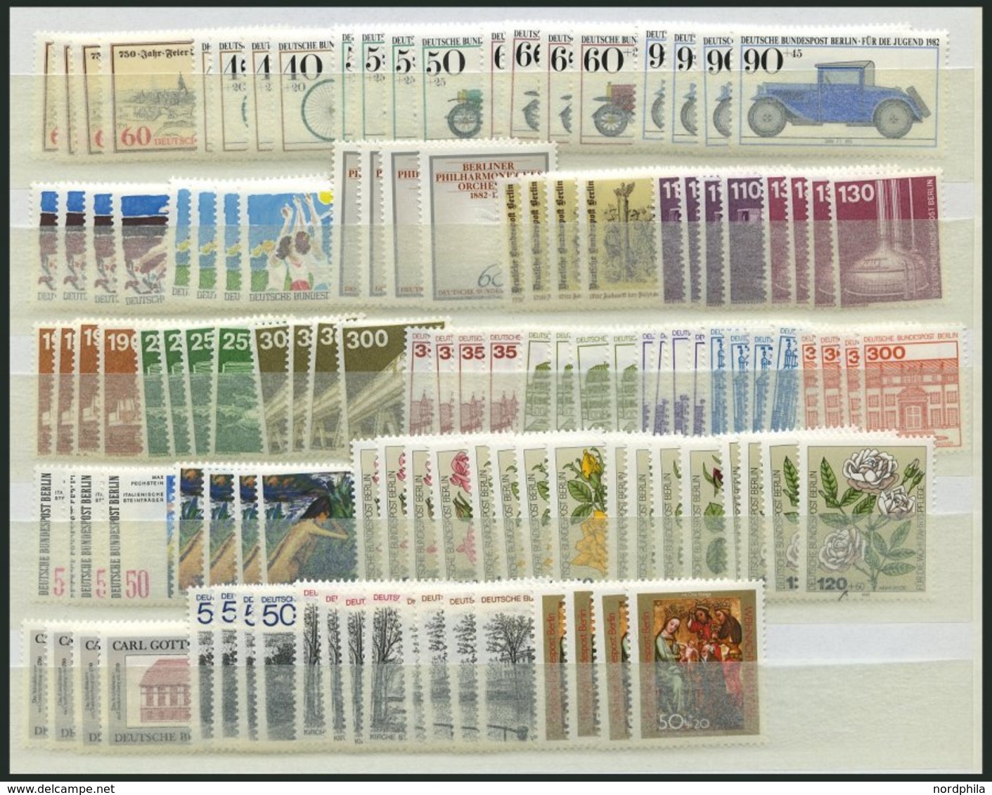 LOTS **, 1969-84, Saubere Dublettenpartie Kompletter Ausgaben, Meist 4-5x, Pracht, Mi. Ca. 2900.- - Used Stamps