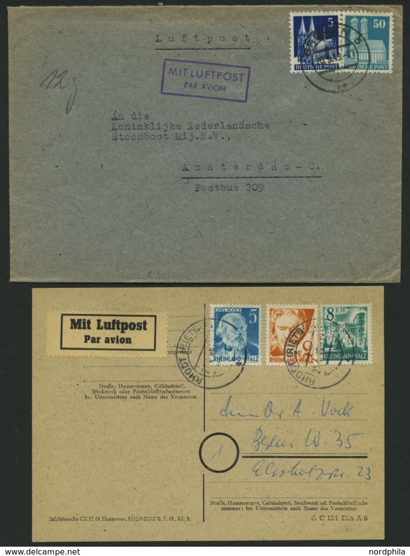 LOTS 1948/9, 8 Verschiedene Luftpostbelege Von Und Nach Westberlin, Meist Pracht - Used Stamps