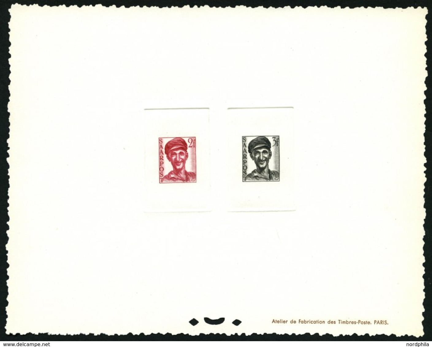 SAARLAND 242/3Ep (*), 1948, 2 Und 3 Fr. Wiederaufbau Im Epreuve Collective, Pracht, R!, Mi. 1400.- - Sonstige & Ohne Zuordnung