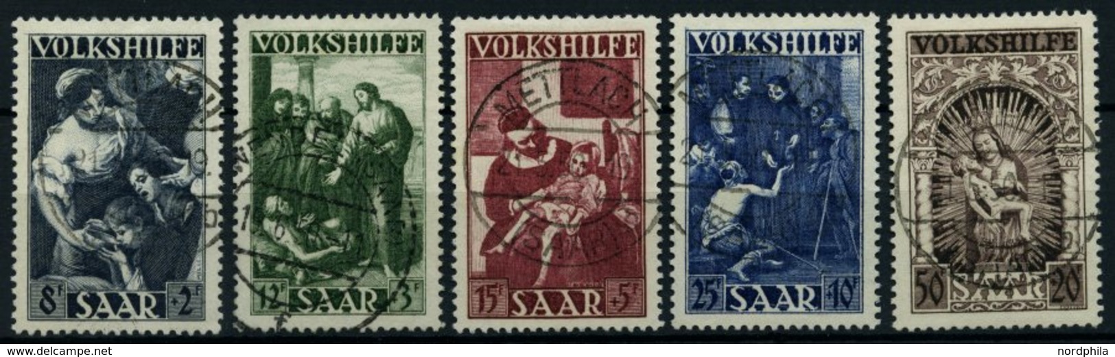 SAARLAND 267-71 O, 1949, Volkshilfe, Prachtsatz, Fotoattest Geigle, Mi. 650.- - Other & Unclassified