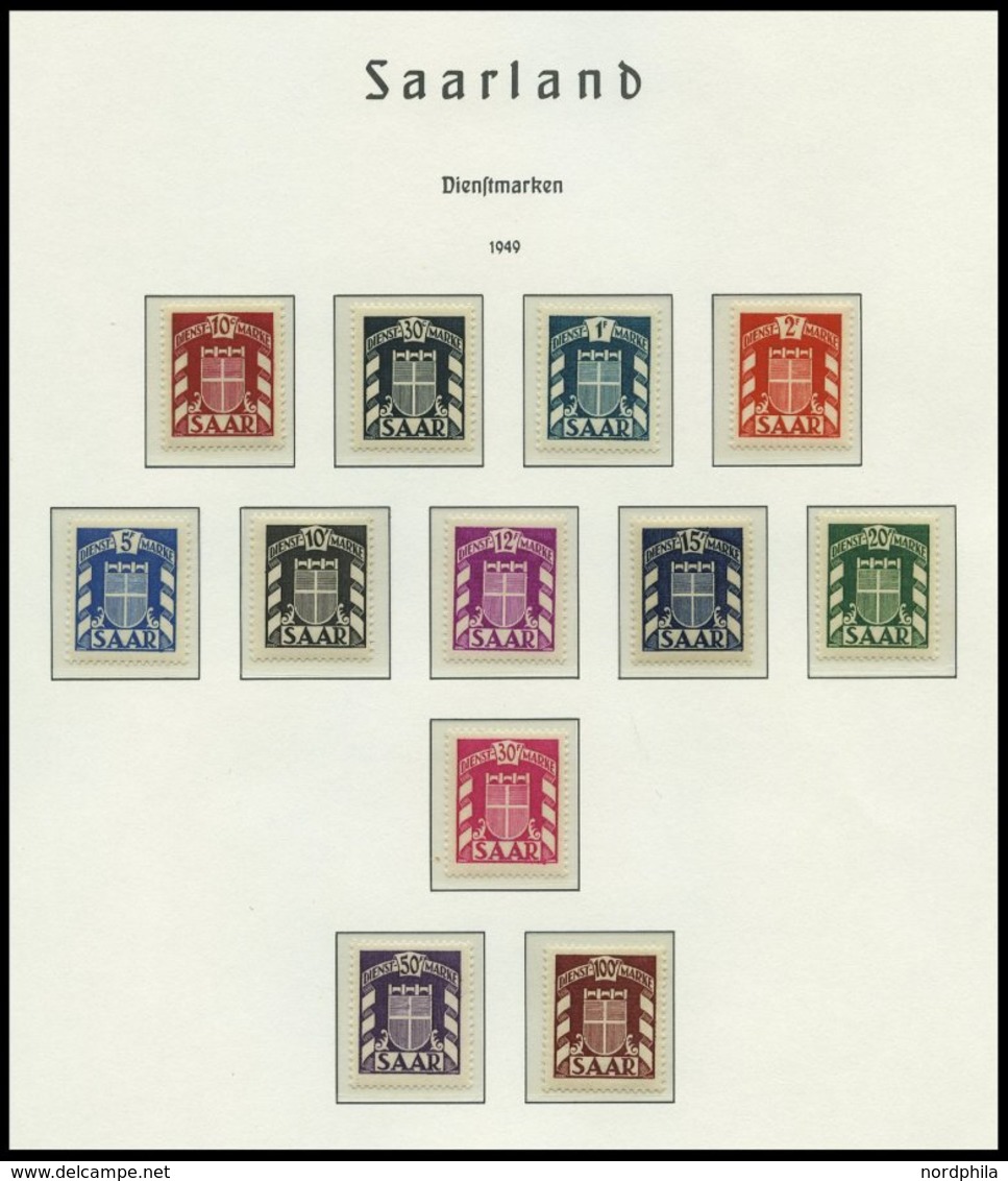 SAMMLUNGEN, LOTS **, In Den Hauptnummern Postfrisch Komplette Sammlung Saarland Von 1947-59, Block 1 Fingerabdruck Auf D - Autres & Non Classés