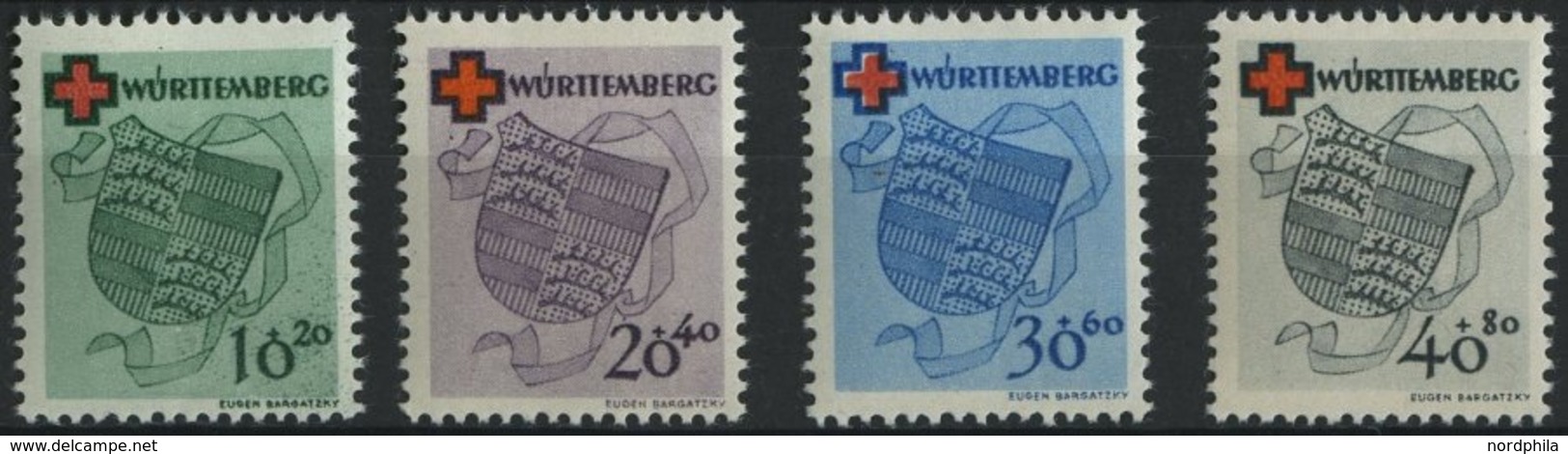 WÜRTTEMBERG 40-43 **, 1949, Rotes Kreuz, Prachtsatz, Mi. 160.- - Autres & Non Classés