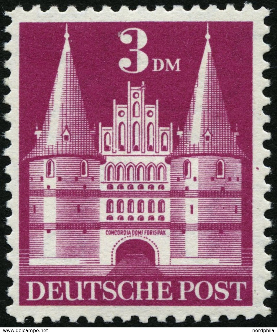 AMERIK. U. BRITISCHE ZONE 99II **, 1948, 3 DM Hohe Treppe, Winzige Gummifehler Sonst Pracht, Mi. 200.- - Other & Unclassified