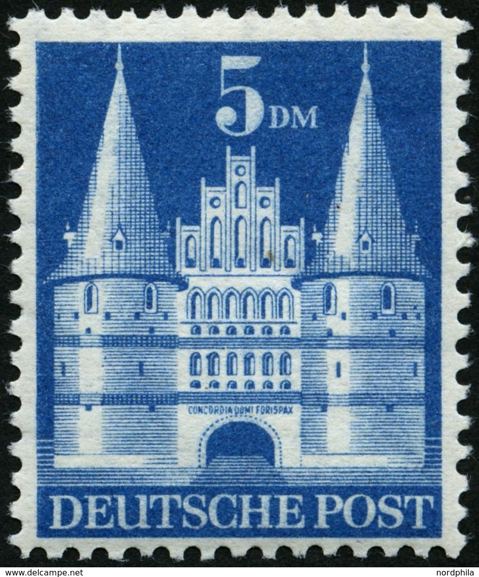 AMERIK. U. BRITISCHE ZONE 100IYB **, 1948, 5 DM Flache Treppe, Type I, Gezähnt L 11, Pracht, Mi. 80.- - Autres & Non Classés