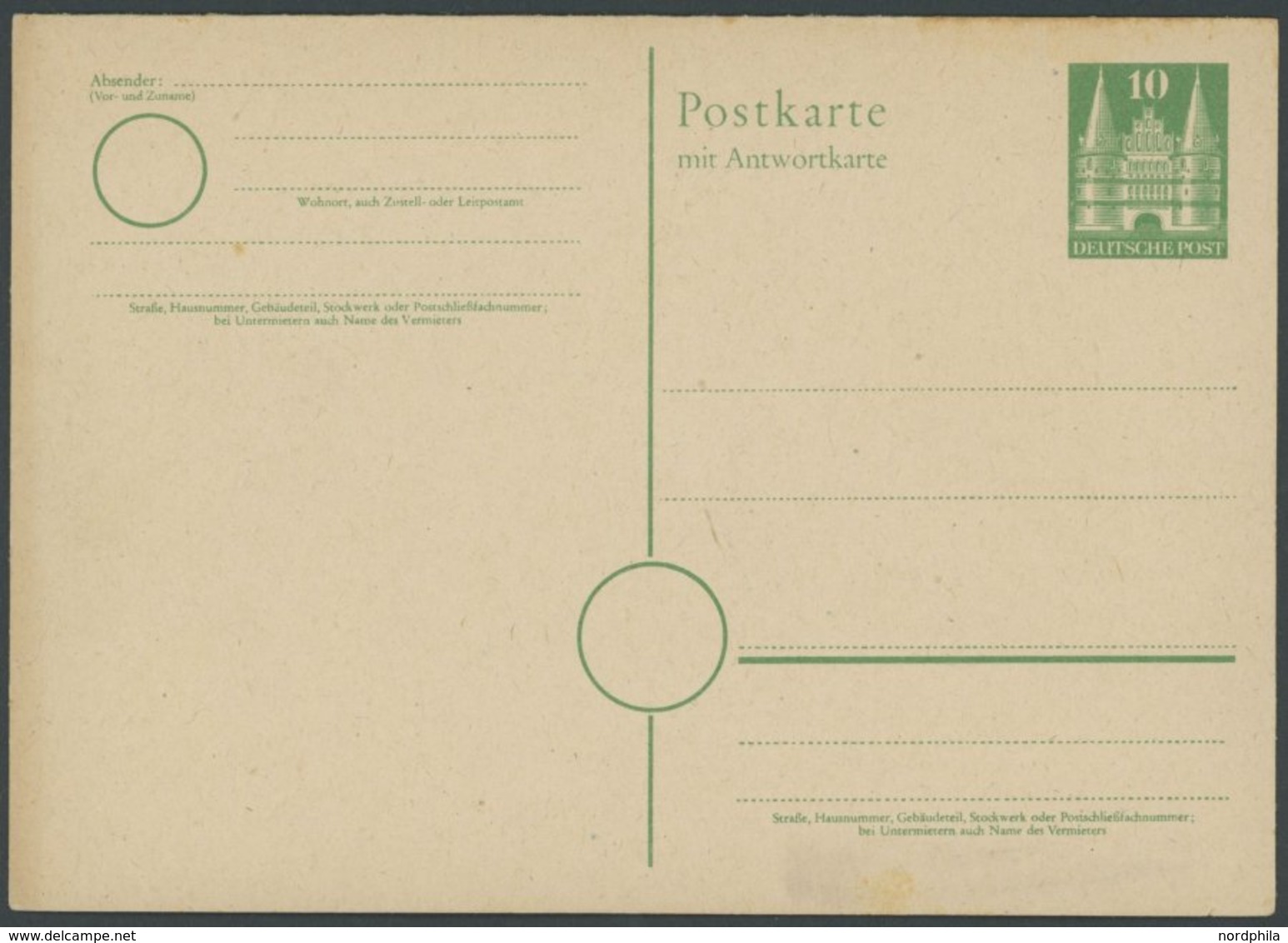 AMERIK. U. BRITISCHE ZONE - GANZSACHEN P 8 BRIEF, 1948, 10 Pf. Bauten, Frage- Und Antwortteil, Ungebraucht, Feinst (mini - Other & Unclassified