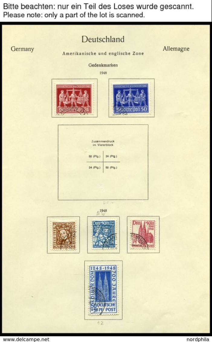 AMERIK. U. BRITISCHE ZONE SLG. O, Reichhaltige Gestempelte Sammlung Amerikanische Und Britische Zone Incl. Alliierte Bes - Autres & Non Classés