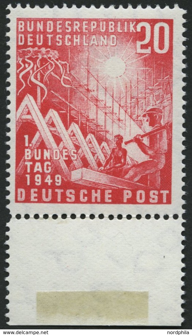 BUNDESREPUBLIK 112 **, 1949, 20 Pf. Bundestag, Pracht, Mi. 55.- - Used Stamps