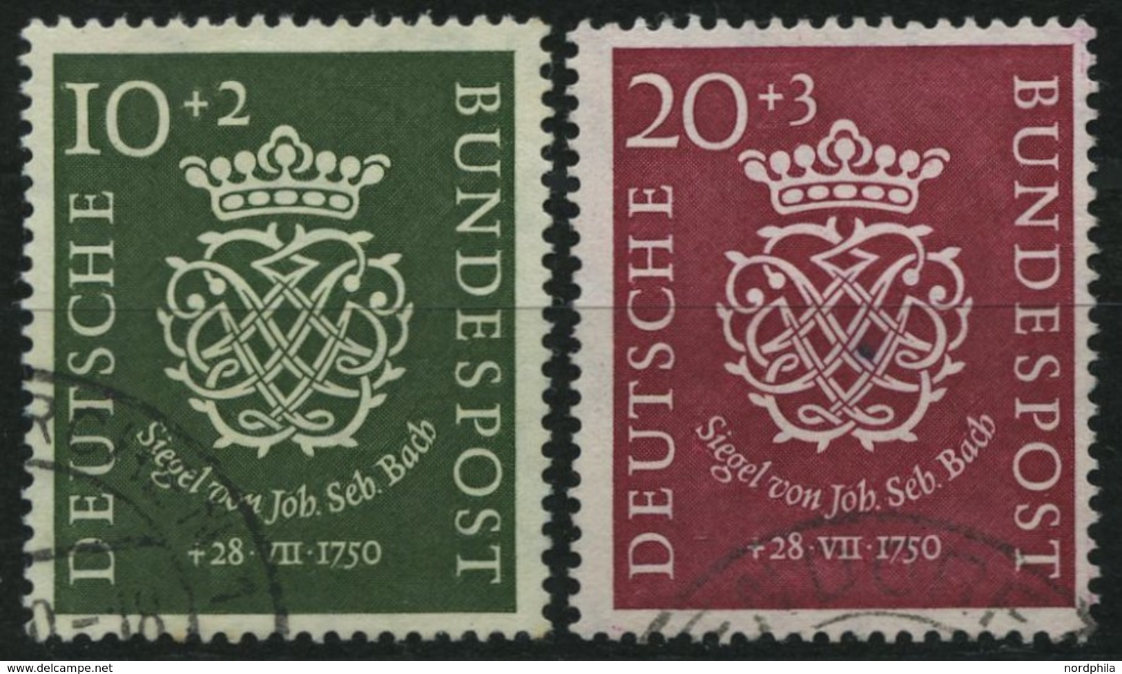 BUNDESREPUBLIK 121/2 O, 1950, Bach, üblich Gezähnt Pracht, Mi. 100.- - Gebraucht