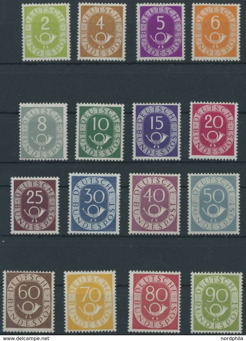 BUNDESREPUBLIK 123-38 **, 1951, Posthorn, Postfrischer Prachtsatz In Einwandfreier Zähnung, Fotoattest H.G. Schlegel, Mi - Used Stamps