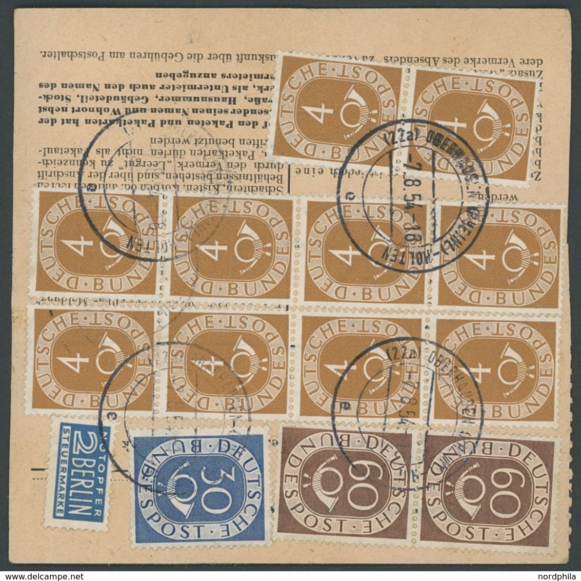 BUNDESREPUBLIK 135I BRIEF, 1951, 60 Pf. Posthorn Mit Abart Zwei Flecken Im Linken Rand Unter Dem U In Bundes, Obere Mark - Used Stamps