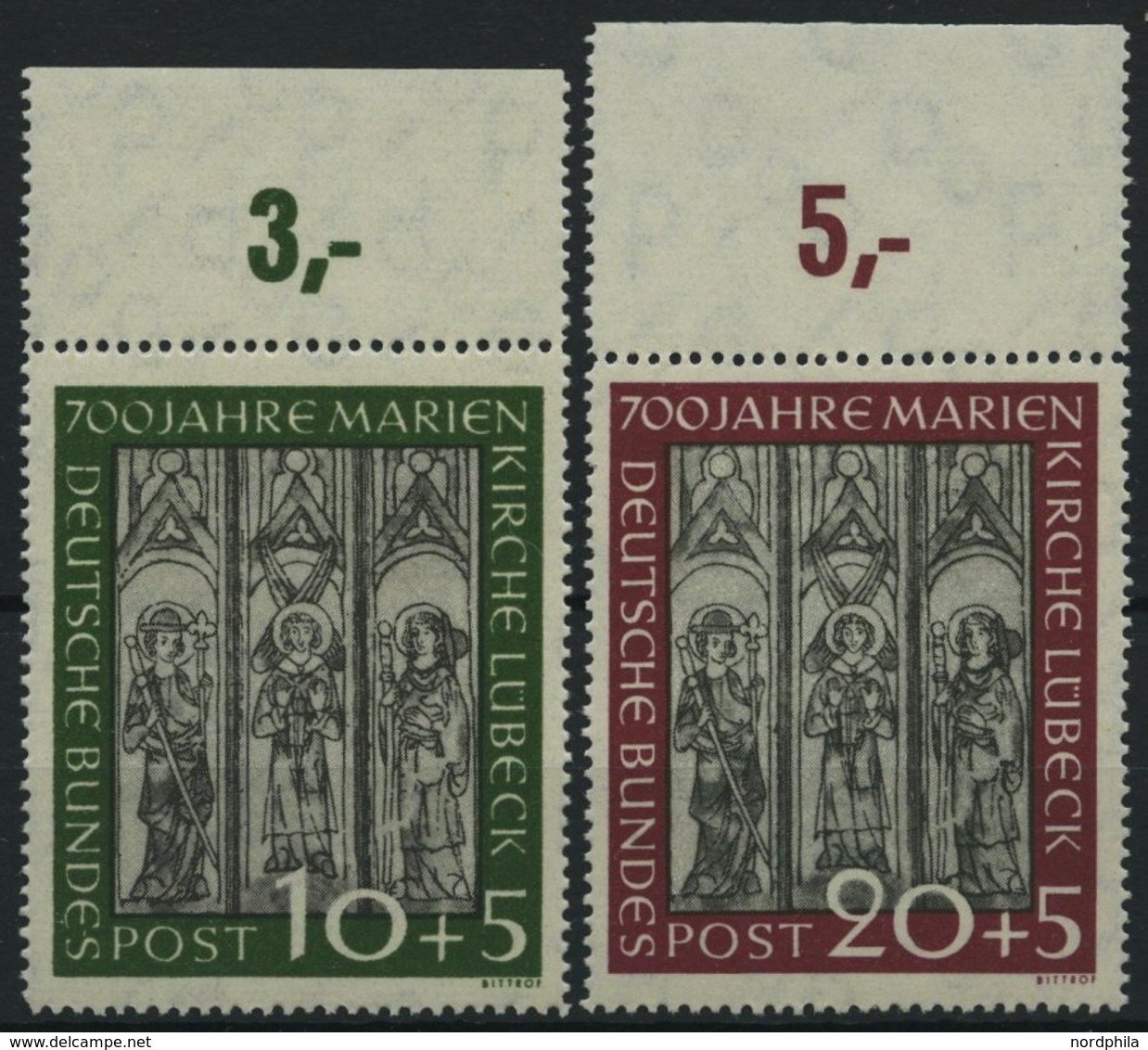 BUNDESREPUBLIK 139/40 **, 1951, Marienkirche Vom Oberrand, Pracht, Mi. (220.-) - Used Stamps